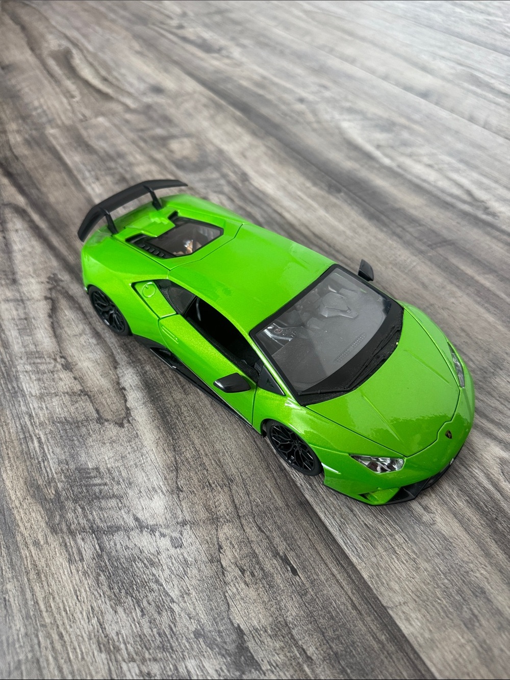 Lamborghini Neon Green Die-Cast Sports Car Toy with Black Trim